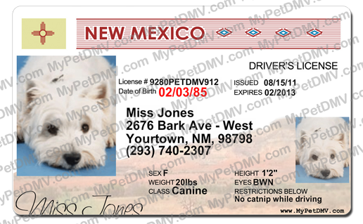 Pet Licenses for State New Mexico