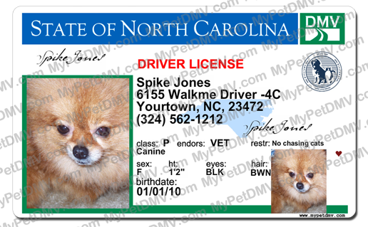 Pet Licenses for State North Carolina