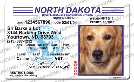 Pet Licenses for State North Dakota