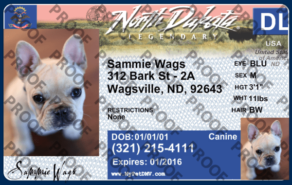 Pet Licenses for State North Dakota