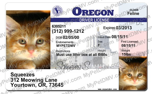 Pet Licenses for State Oregon