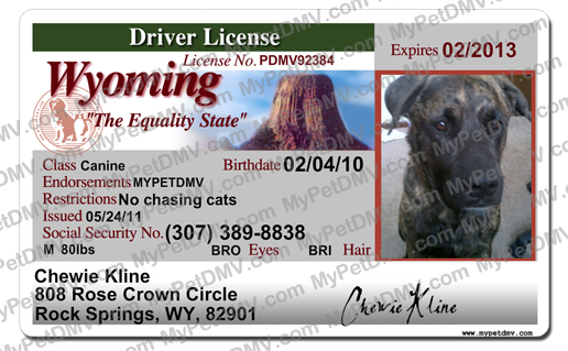 Pet Licenses for State Wyoming